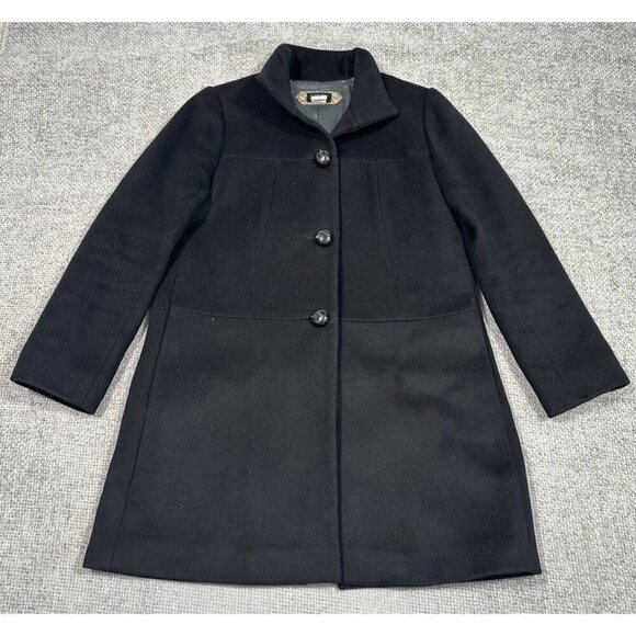 J. Crew Jackets & Blazers - J Crew Coat Womens 4 Black Wool Cashmere Topcoat  Classic‎ Preppy